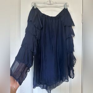 100% Italian Silk Off the shoulder top